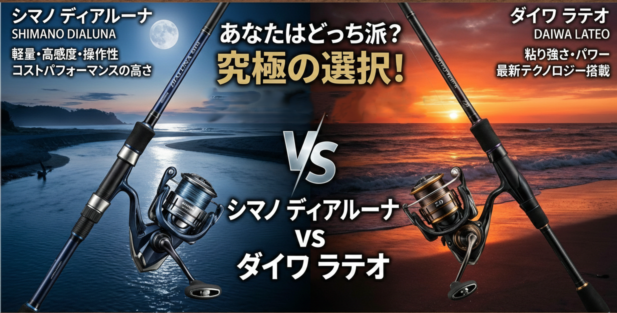 シマノのシーバスロッド×ディアルーナとダイワのシーバスロッド×ラテオどっちがおすすめ？【機能vs価格】