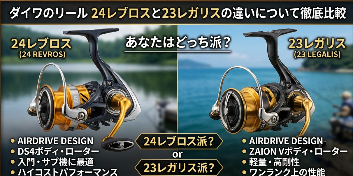 ダイワのリール24レブロスと23レガリス徹底比較