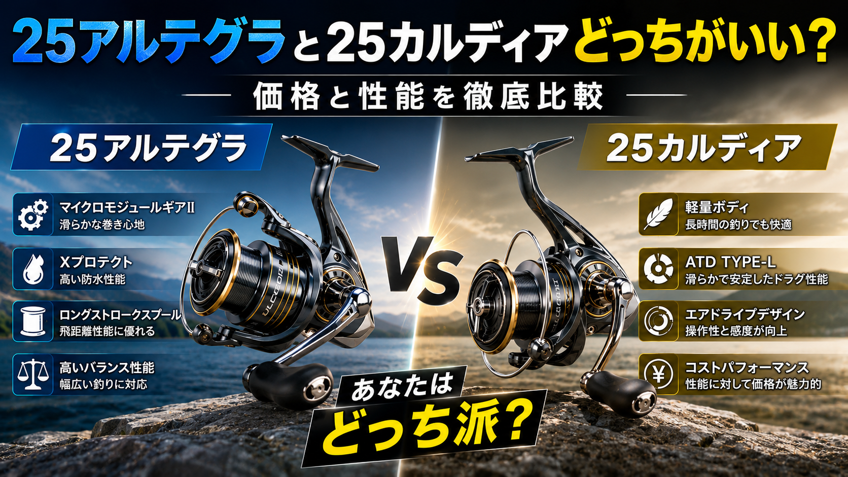 25アルテグラと25カルディアどっちがいい？価格と性能を徹底比較