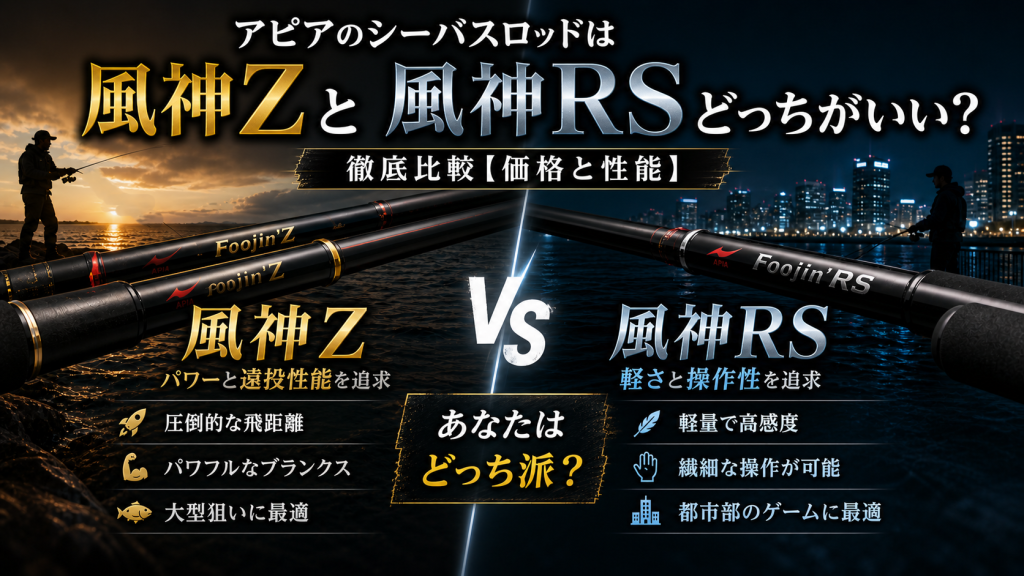 アピアのシーバスロッドは風神Zと風神RSどっちがいい？徹底比較【価格と性能】