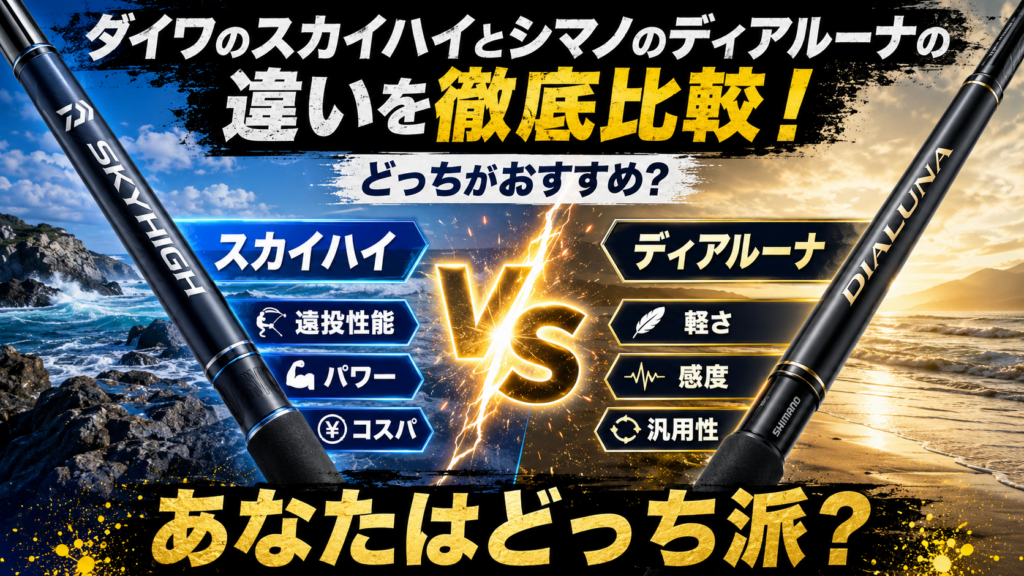 ダイワのスカイハイとシマノのディアルーナの違いを徹底比較！どっちがおすすめ？