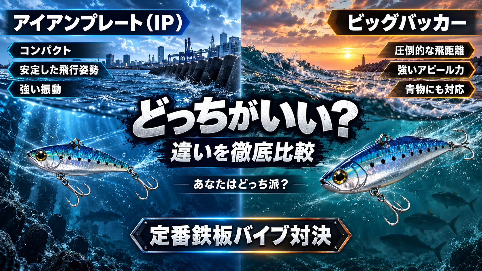アイアンプレート（IP）vs ビッグバッカーを徹底比較！定番鉄板バイブレーション対決